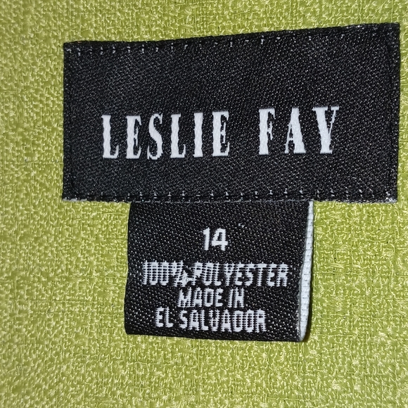 Leslie‎ Fay Jacket Size 14 Lime Green 100% Polyester 3 Buttons - Picture 12 of 13